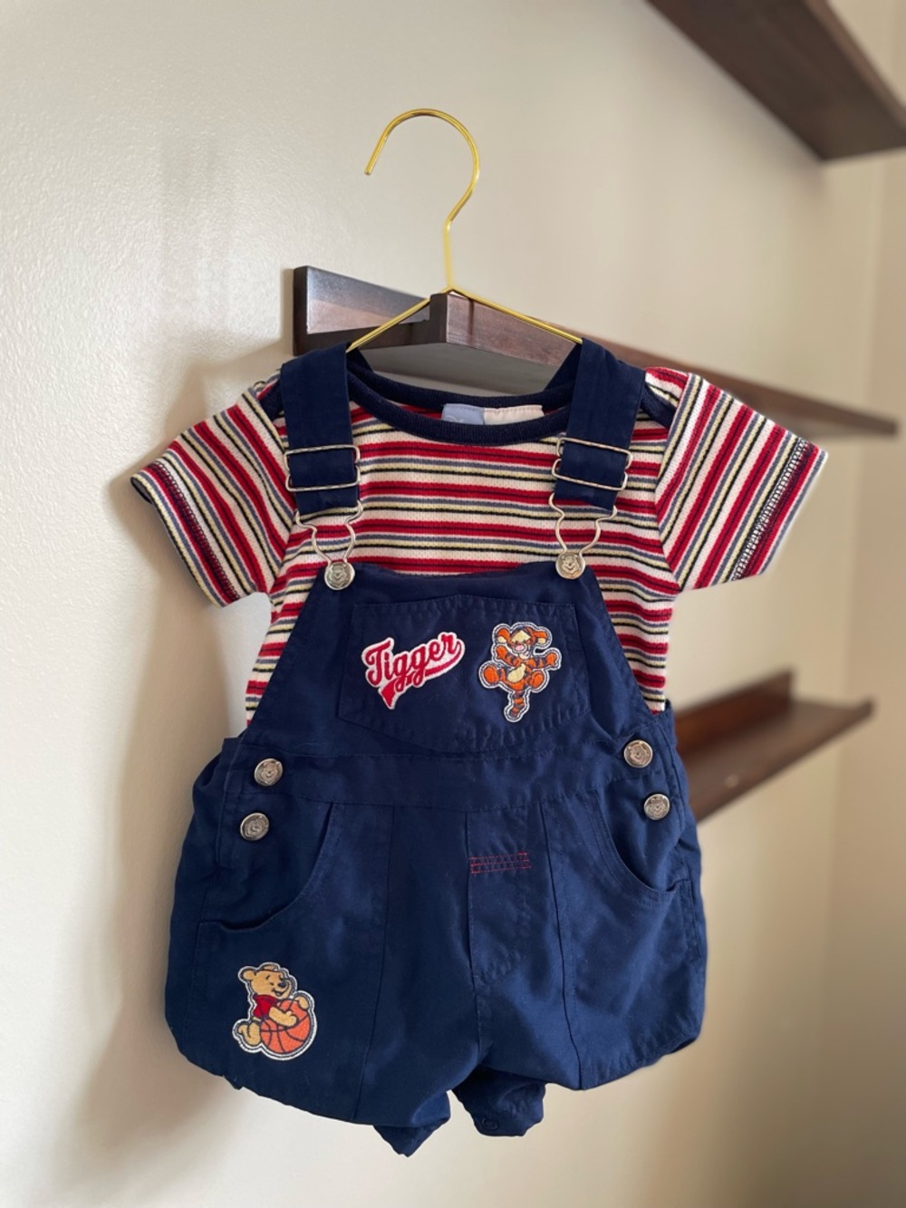Vintage Disney Baby Winnie The Pooh & Tigger Overall Set